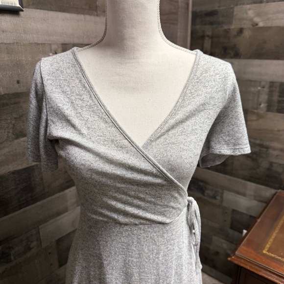 Caution To The Wind size medium Gray Wrap Dress - Picture 2 of 9
